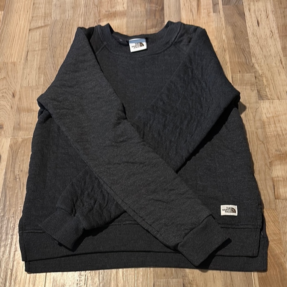The North Face Black Crewneck Sweater with Textured Pattern